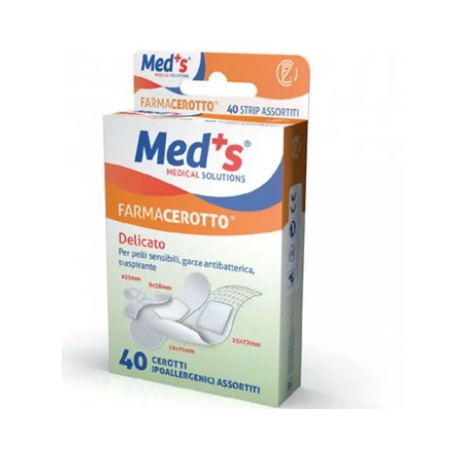 Cerotto Meds Strip Delicato Tessuto Non Tessuto Assortiti 40 Pezzi Cerotto Meds Strip Delicato Tessuto Non Tessuto Assortiti 40 Pezzi