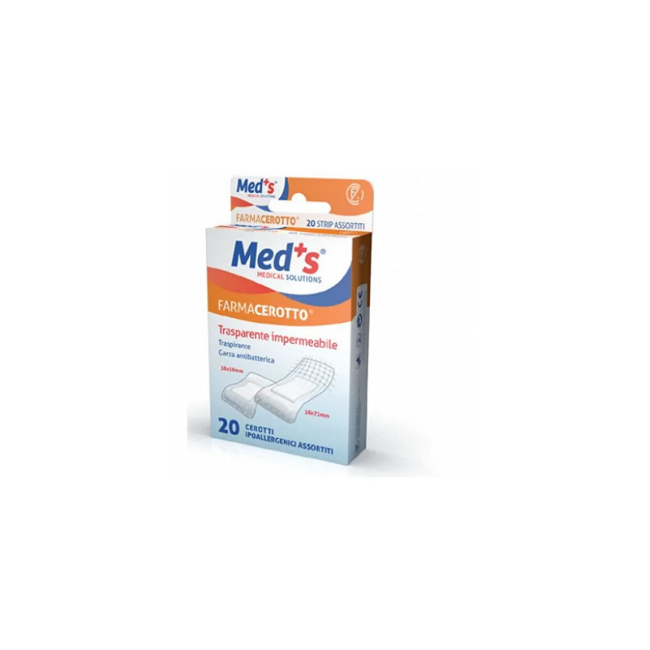 Cerotto Meds Strip Polietilene Ipoallergenico Assortiti 20 Pezzi Cerotto Meds Strip Polietilene Ipoallergenico Assortiti 20 Pezzi