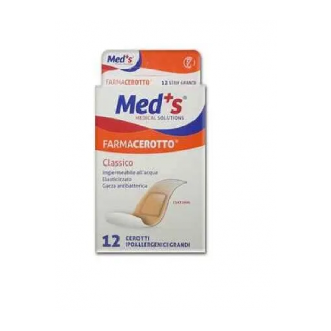 Cerotto Meds Strip Poliuretano Ipoallergenico Classico Grande 12 Pezzi