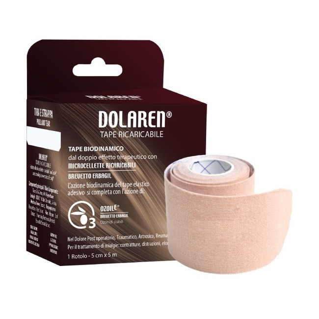Erbagil Dolaren Tape Ricaricabile Cerotto Terapeutico Beige Cm 5x5 M In Rotolo