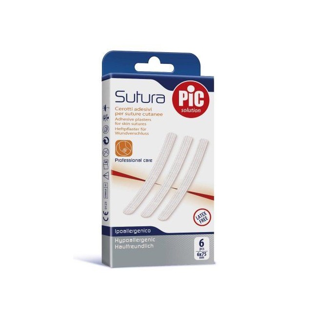 CEROTTO PER SUTURA PIC SOLUTION 6 X 75 MM 6 PEZZI CEROTTO PER SUTURA PIC SOLUTION 6 X 75 MM 6 PEZZI