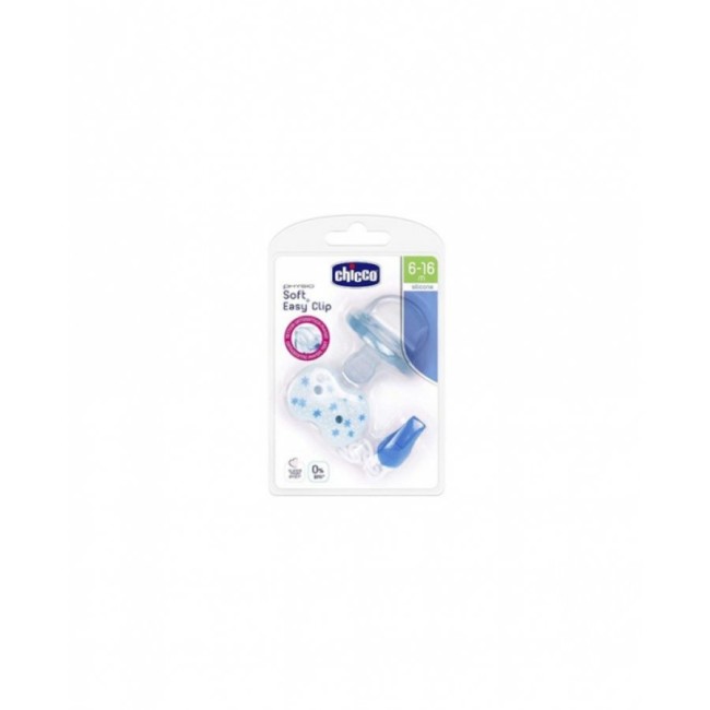 Chicco Gommotto+clip Boy 6-16 Silicone B Chicco Gommotto+clip Boy 6-16 Silicone B