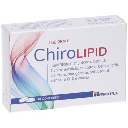Confezione da 30 compresse di Chirolipid Integratore Per La Salute Cardiocircolatoria.