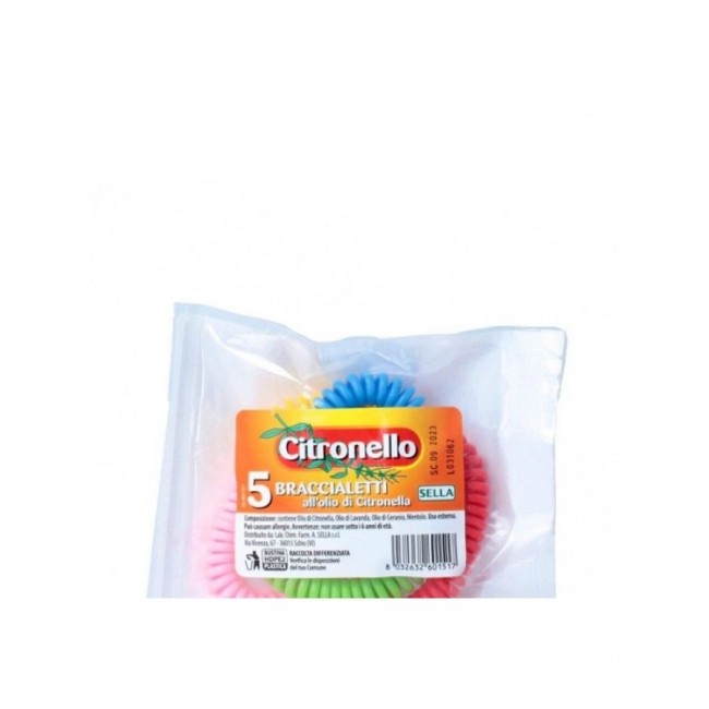CITRONELLA BRACCIALE PROTETTIVO ZANZARA 5 PEZZI CITRONELLA BRACCIALE PROTETTIVO ZANZARA 5 PEZZI