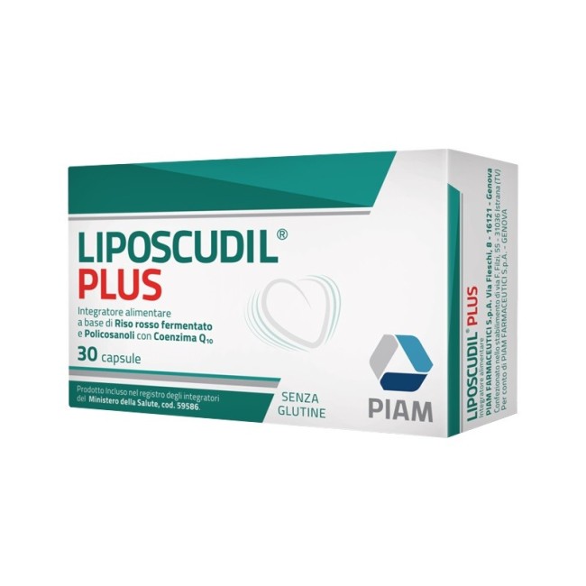 Confezione da 30 capsule di Liposcudil Plus integratore per abbassare il colesterolo Confezione da 30 capsule di Liposcudil Plus integratore per abbassare il colesterolo