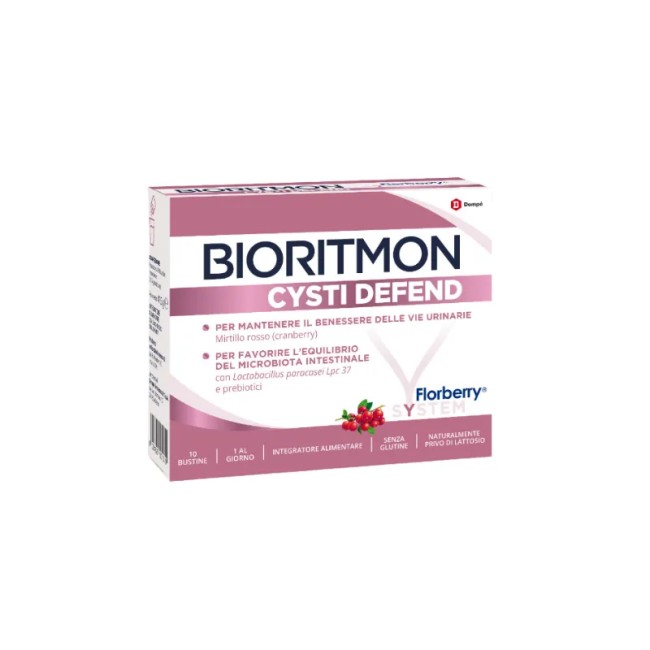 Confezione da 10 buste di Bioritmon Cysti Defend integratore per il benessere delle vie urinarie. Confezione da 10 buste di Bioritmon Cysti Defend integratore per il benessere delle vie urinarie.