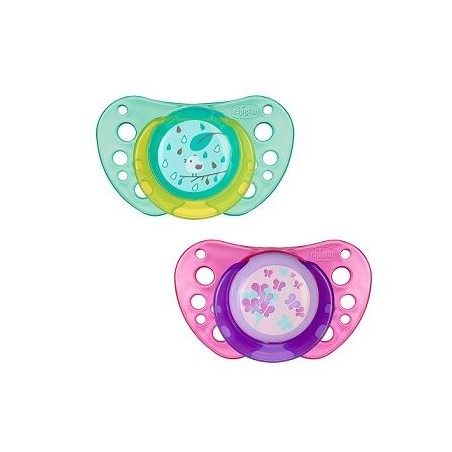 CHICCO SUCCHIETTO PHYSIO AIR ROSA SILICONE 12M+ 2 PEZZI CAUCCIU'