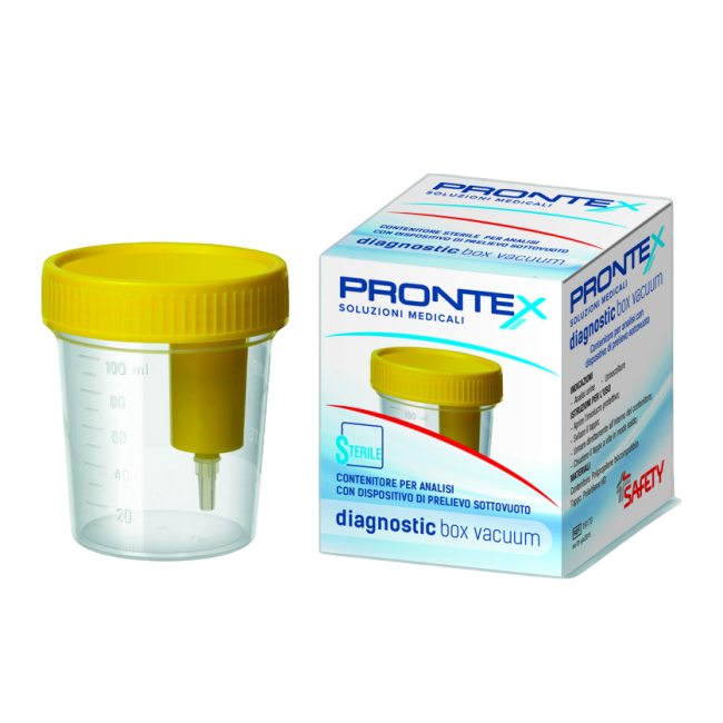 CONTENITORE PER URINA STERILE PRONTEX DIAGNOSTIC BOX CON PRELIEVO CUUM CONTENITORE PER URINA STERILE PRONTEX DIAGNOSTIC BOX CON PRELIEVO CUUM