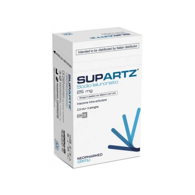 Confezione convenienza da 3 fiale di Supartz siringa intra-articolare di acido ialuronico Confezione convenienza da 3 fiale di Supartz siringa intra-articolare di acido ialuronico