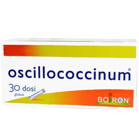 Confezione da 30 tubi dosi di oscillococcinum medicinale omeopatico in globuli.