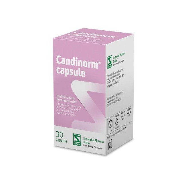Confezione da 30 capsule di Candinorm integratore di fermenti lattici contro la candida e infezioni intestinali Confezione da 30 capsule di Candinorm integratore di fermenti lattici contro la candida e infezioni intestinali
