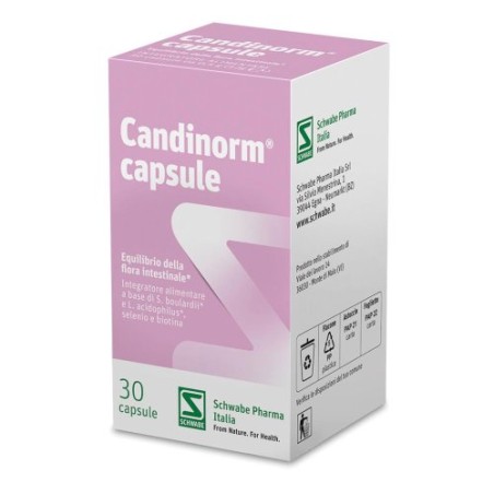 Confezione da 30 capsule di Candinorm integratore di fermenti lattici contro la candida e infezioni intestinali