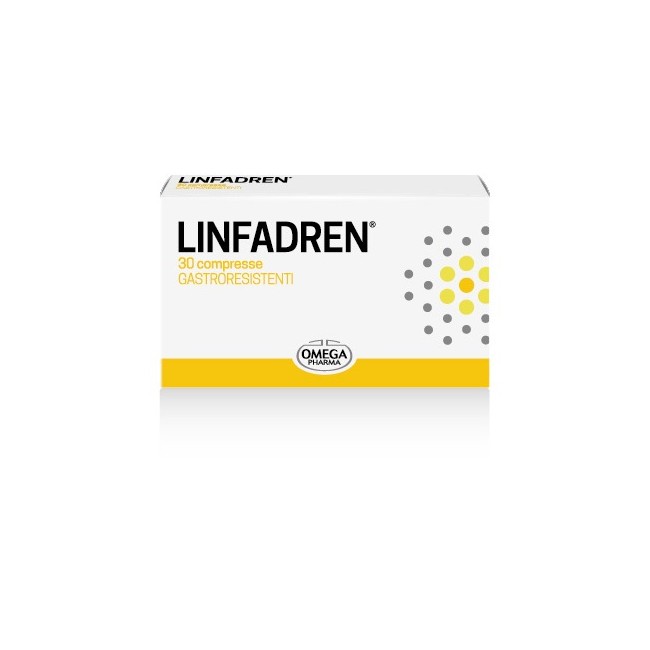 Confezione da 30 compresse di Linfadren integratore drenante per il benessere del microcircolo Confezione da 30 compresse di Linfadren integratore drenante per il benessere del microcircolo