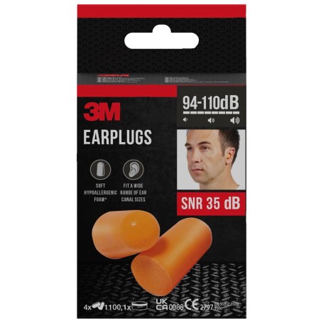 3m Inserti Auricolari 1100 Con Custodia 4 Paia 3m Inserti Auricolari 1100 Con Custodia 4 Paia