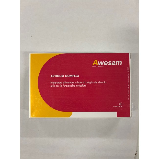 Confezione da 40 compresse di Awesam Artiglio Complex integratore per il benessere articolare. Confezione da 40 compresse di Awesam Artiglio Complex integratore per il benessere articolare.