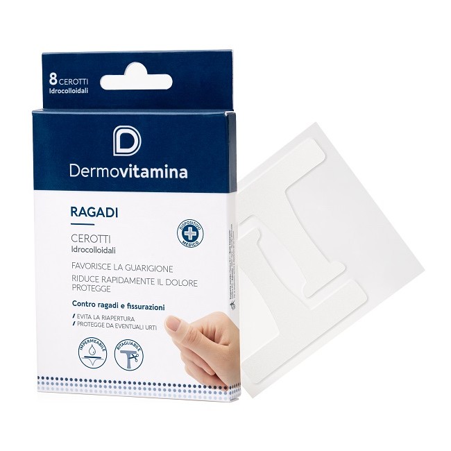 Confezione da 8 pezzi di Dermovitamina Ragadi Cerotti Trattamento Cicatrizzante Protettivo Per Fessurazioni.