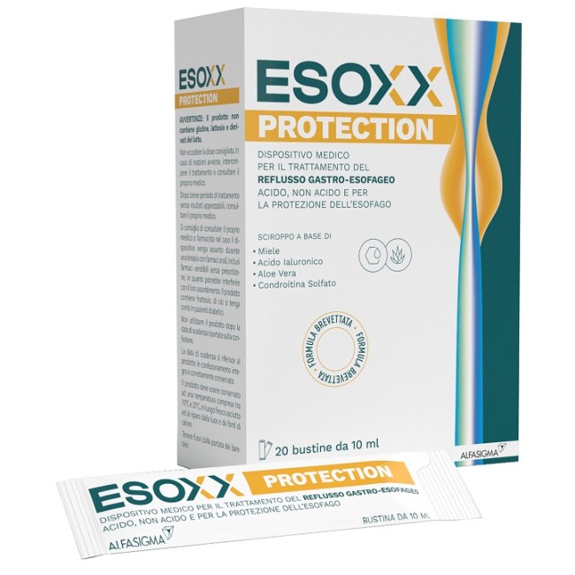 Alfasigma Esoxx Protection Trattamento del reflusso gastroesofageo 20 bustine da 10 ml Alfasigma Esoxx Protection Trattamento del reflusso gastroesofageo 20 bustine da 10 ml