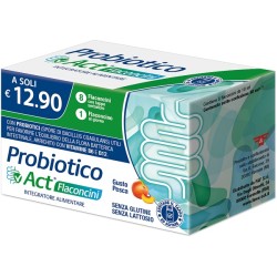 Confezione contenente 8 flaconcini di Probiotico Act, integratore di fermenti lattici per il benessere intestinale.