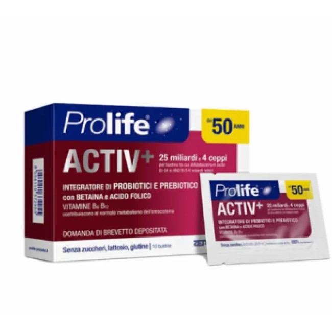 Confezione da 10 bustine di Prolife Activ + integratore di fermenti lattici vivi. Confezione da 10 bustine di Prolife Activ + integratore di fermenti lattici vivi.