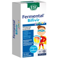 Confezione da 10 stick di ESI Fremental Bifivir Junior, integratore per il benessere intestinale dei bambini.