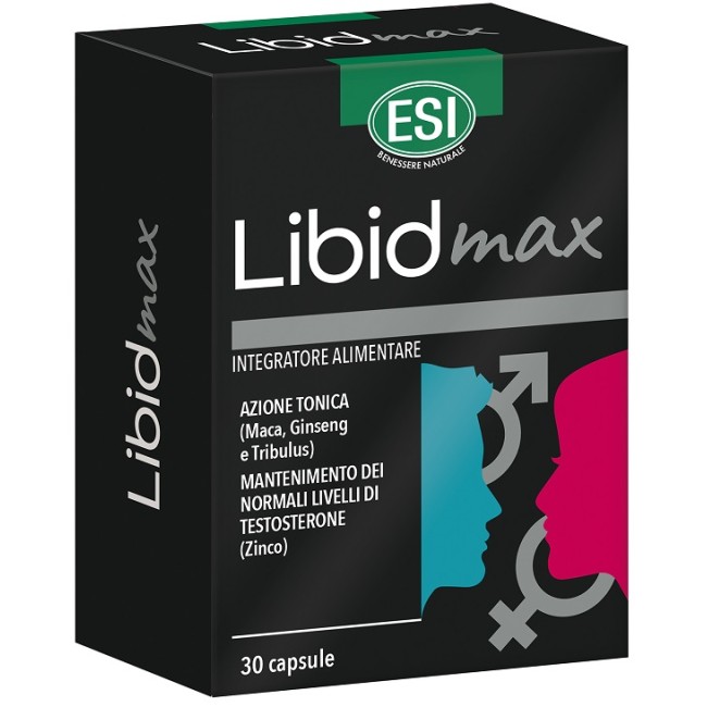 Confezione da 30 capsule di Esi Libidmax integratore per migliorare la fertilità maschile.