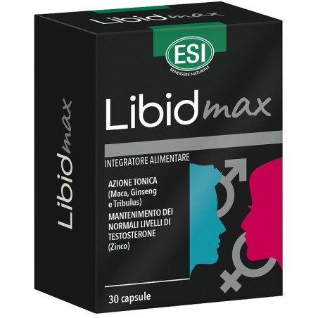 Confezione da 30 capsule di Esi Libidmax integratore per migliorare la fertilità maschile.