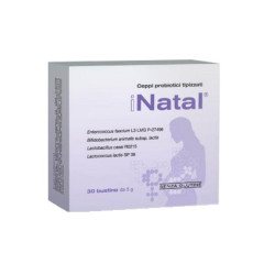 Confezione da 30 bustine di Inatal, integratore per prevenire le infezioni vaginali durante la gravidanza.
