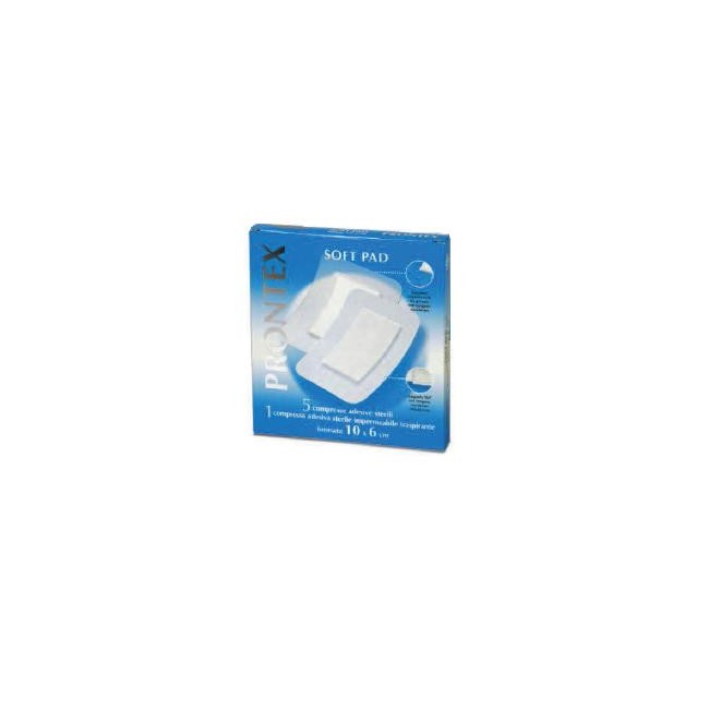 GARZA COMPRESSA PRONTEX SOFT PAD 10X6 CM 6 PEZZI (5 TNT + 1 IMPERMEABILE AQUA PAD) GARZA COMPRESSA PRONTEX SOFT PAD 10X6 CM 6 PEZZI (5 TNT + 1 IMPERMEABILE AQUA PAD)