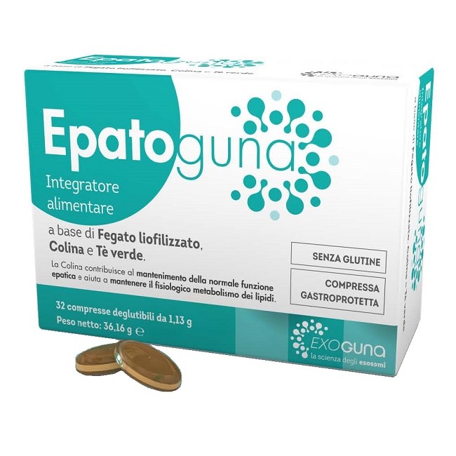 Confezione da 32 compresse di Guna Epatoguna, integratore per la salute del fegato. Confezione da 32 compresse di Guna Epatoguna, integratore per la salute del fegato.