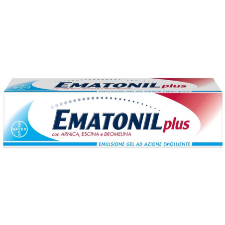 Tubo da 50 ml. di Ematonil Plus Emulgel, crema ad azione lenitiva utile contro traumi ed ematomi.