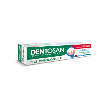 Tubetto da 30 ml di Dentosan Gel Parodontale Intensivo Anti-Placca Clorexidina 0,5%.