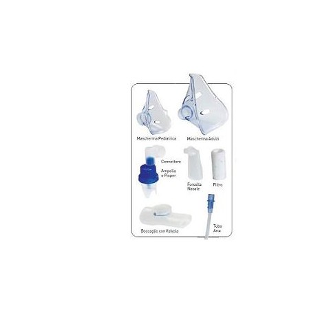 Corman Kit Ricambi Omron Comp Air Basic Comprende Ampolla Boccaglio Mascherina Adulti Mascherina Pediatrica Tubo 5 Filtri