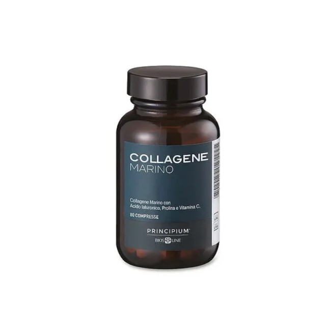 Barattolo da 80 compresse di Bios Line Principium Collagene Marino, integratore per idratare e rinforzare la pelle. Barattolo da 80 compresse di Bios Line Principium Collagene Marino, integratore per idratare e rinforzare la pelle.