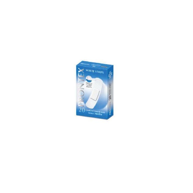 CEROTTO PRONTEX WHITE STRIPS FORMATO MEDIO ASTUCCIO 20 PEZZI CEROTTO PRONTEX WHITE STRIPS FORMATO MEDIO ASTUCCIO 20 PEZZI