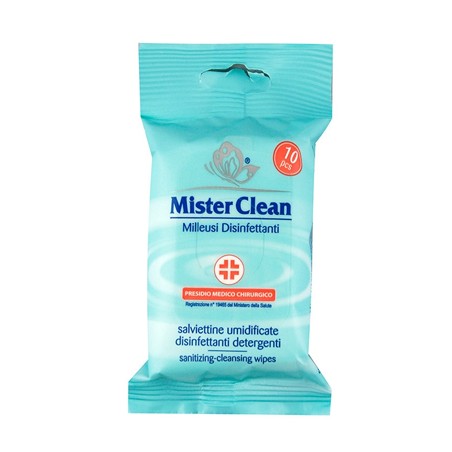 Converting Wet Wipes Salviettine Disinfettanti Milleusi Mister Clean Minipocket 10 Pezzi