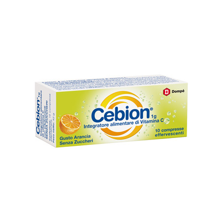 Confezione da 10 compresse effervescenti di cebion arancia integratore di vitamina C Senza Zucchero. Confezione da 10 compresse effervescenti di cebion arancia integratore di vitamina C Senza Zucchero.