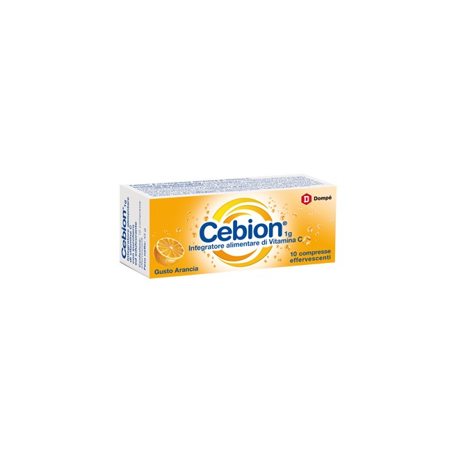 Confezione da 10 compresse effervescenti di cebion arancia integratore di vitamina C Confezione da 10 compresse effervescenti di cebion arancia integratore di vitamina C