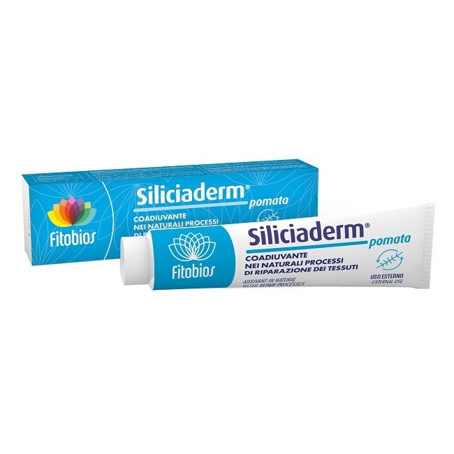 Confezione da 50 ml di Fitobios Siliciaderm Pomata Per Curare Cicatrici E Ferite Cutanee.