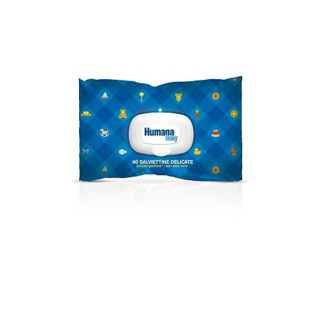 Humana Lineablu Salviettine Delicate Con Aloe Vera 60 Pezzi