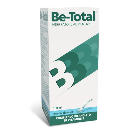 Flacone da 100 ml di BeTotal Sciroppo Classico Integratore Di Vitamine B Per Il Metabolismo Energetico.