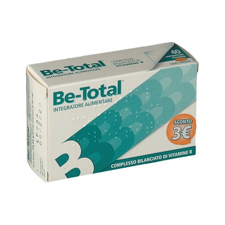 Confezione da 40 compresse di Betotal classico integratore di vitamine del gruppo B Confezione da 40 compresse di Betotal classico integratore di vitamine del gruppo B