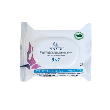 Converting Wet Wipes Sensure Salviettine Struccanti 3 In 1 25 Pezzi
