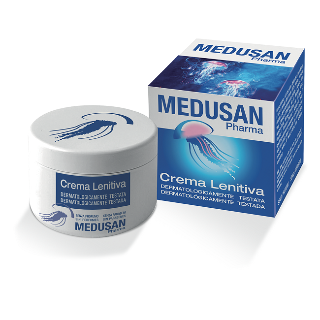 Vaso da 50 ml di Medusan, crema lenitiva per punture di medusa. Vaso da 50 ml di Medusan, crema lenitiva per punture di medusa.