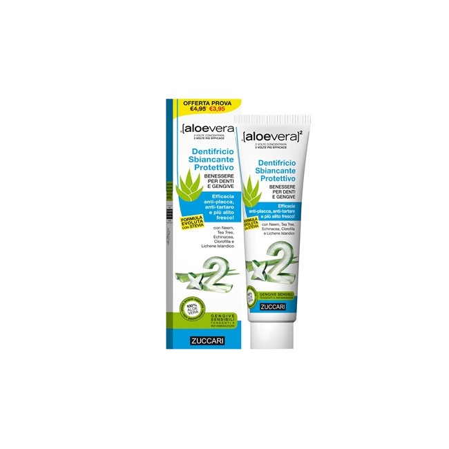 Zuccari Aloevera2 Dentifricio Sbiancante Protettivo Con Stevia 100ml Zuccari Aloevera2 Dentifricio Sbiancante Protettivo Con Stevia 100ml