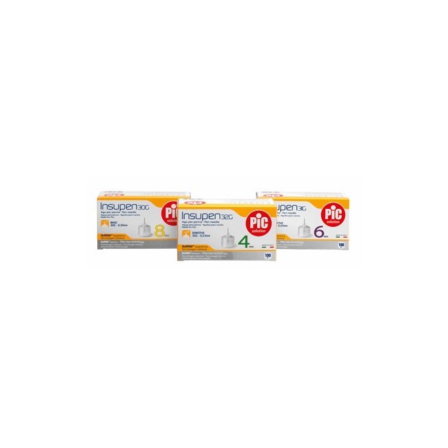 AGO PER PENNA DA INSULINA PIC 32 GAUGE 6 MM 100 PEZZI AGO PER PENNA DA INSULINA PIC 32 GAUGE 6 MM 100 PEZZI