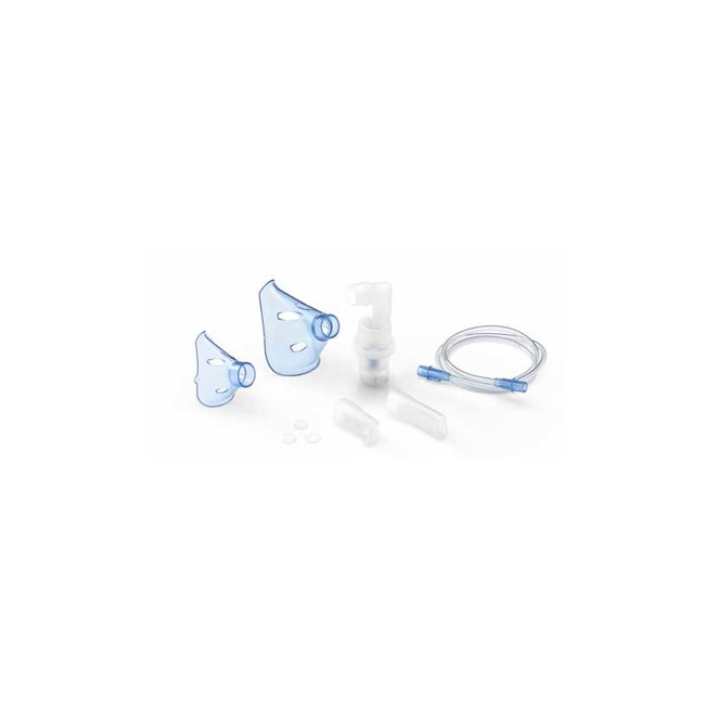 Air Liquide Soffio Cube Kit Accessori Ricambio Con Ampolla, Boccaglio E Focella Nasale, Maschera Pediatrica E Adulti, Tubello E