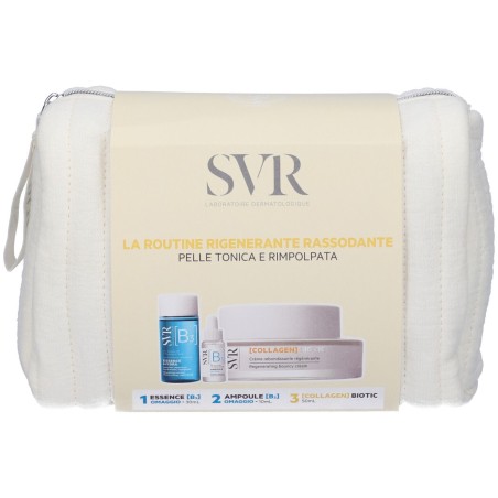 Cofanetto Svr contenente la crema collagen biotic 50 ml, il siero ampoule B 10 ml e la lozione essence B 30 ml.