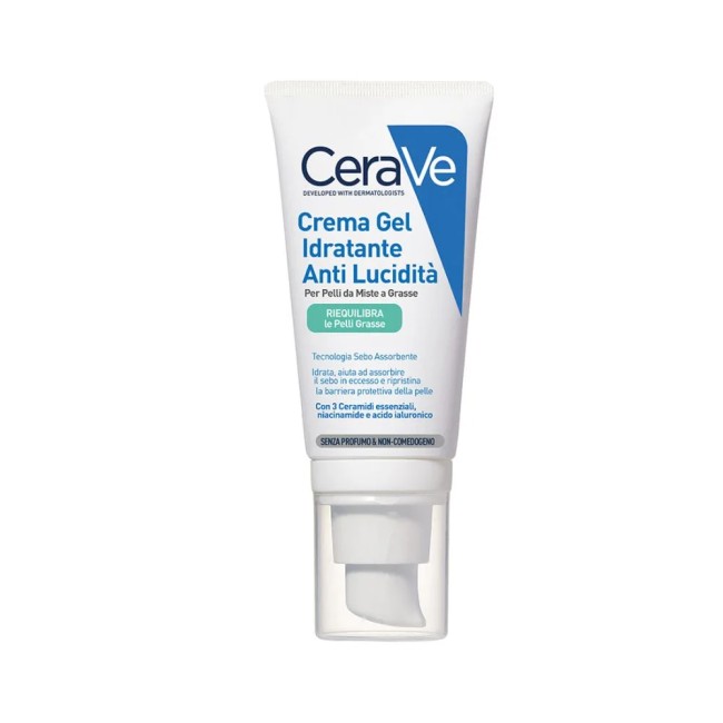 Tubetto da 52 ml di Cerave Crema-Gel Viso Idratante Anti-Lucidità Per Pelle Grassa. Tubetto da 52 ml di Cerave Crema-Gel Viso Idratante Anti-Lucidità Per Pelle Grassa.