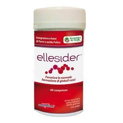 Confezione da 60 compresse di Pharmaelle Ellesider, integratore con ferro e acido folico.