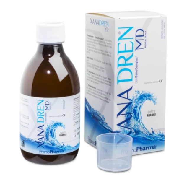 Flacone da 300 ml di Xanadren Md ananas per il drenaggio dei liquidi in eccesso Flacone da 300 ml di Xanadren Md ananas per il drenaggio dei liquidi in eccesso